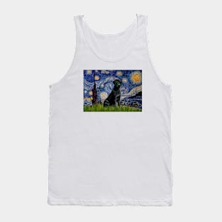 Black Labrador Retriever in Adaptation of Starry NIght by Van Gogh Tank Top